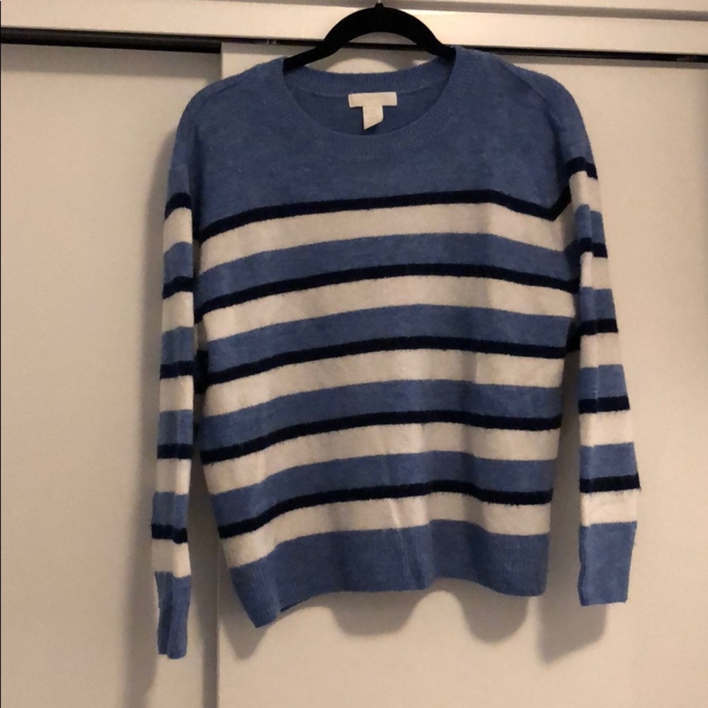 H&M blue, white and black striped sweater